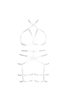 JMMHSS Femmes Grande Taille Corps Harnais Punk jarretière Creux Gothique réglable élastique Bande fête Danse Costume Accessoi