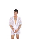 SDGTMYJSY Homme Slip Sportif Tanga Thong Mens See-Through Lace Sissy Night-Robe Lingerie Sissy Crossdresser Nightwear Short S