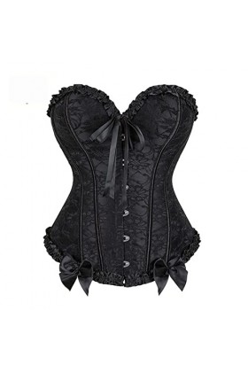 YUANYUAN520 Femmes Sexy Dentelle Rouge Bustier Femme Élastique os Supérieur Steam Punk Plus Taille Corset Top for Femmes Club
