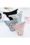 3Pcs/Lot Culottes Sexy En Dentelle Dames String - Femme Sexy Culotte Taille Basse Intimes Culottes En Coton Doux Culottes Sol