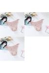 3Pcs/Lot Culottes Sexy En Dentelle Dames String - Femme Sexy Culotte Taille Basse Intimes Culottes En Coton Doux Culottes Sol