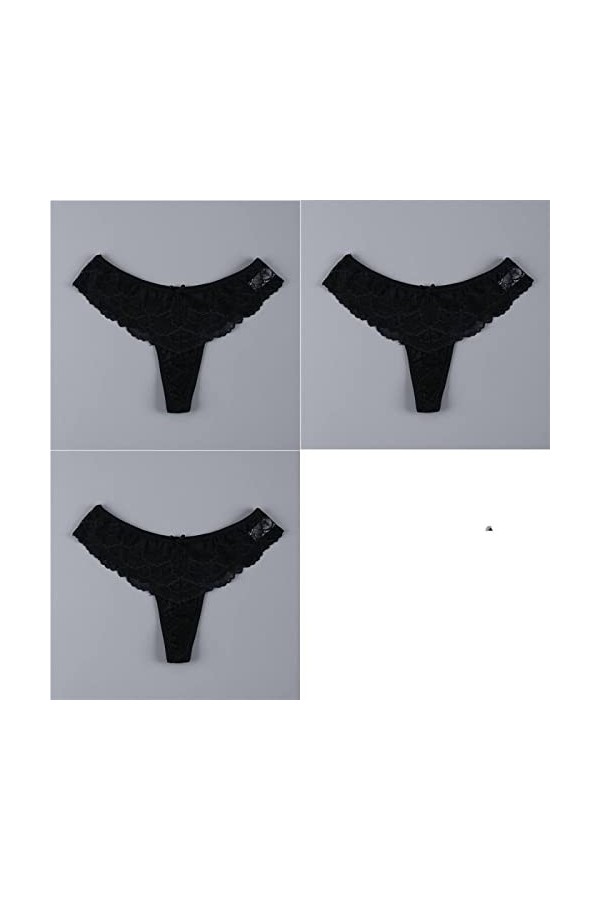 3Pcs / Lot Culottes En Dentelle Sexy Pour Dames - String Sous-Vêtements Transparents Sexy Chauds Pour Femmes Évider Lingerie 