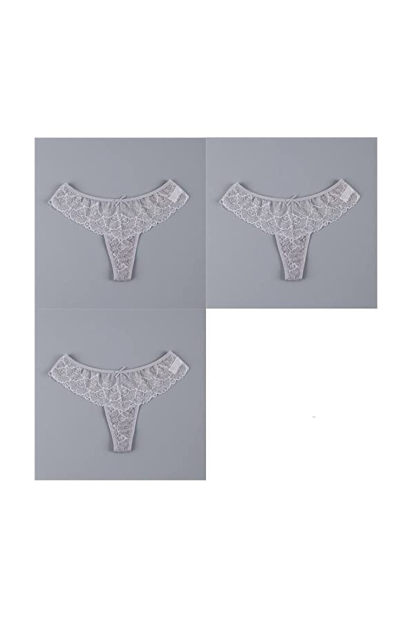 3Pcs / Lot Culottes En Dentelle Sexy Pour Dames - String Sous-Vêtements Transparents Sexy Chauds Pour Femmes Évider Lingerie 