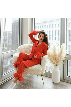 Ncenglings Body De Lingerie pour Femmes avec Manche Longue Bouton de Couleur Solide Camis + Pantalon Long vêtements de Nuit 2