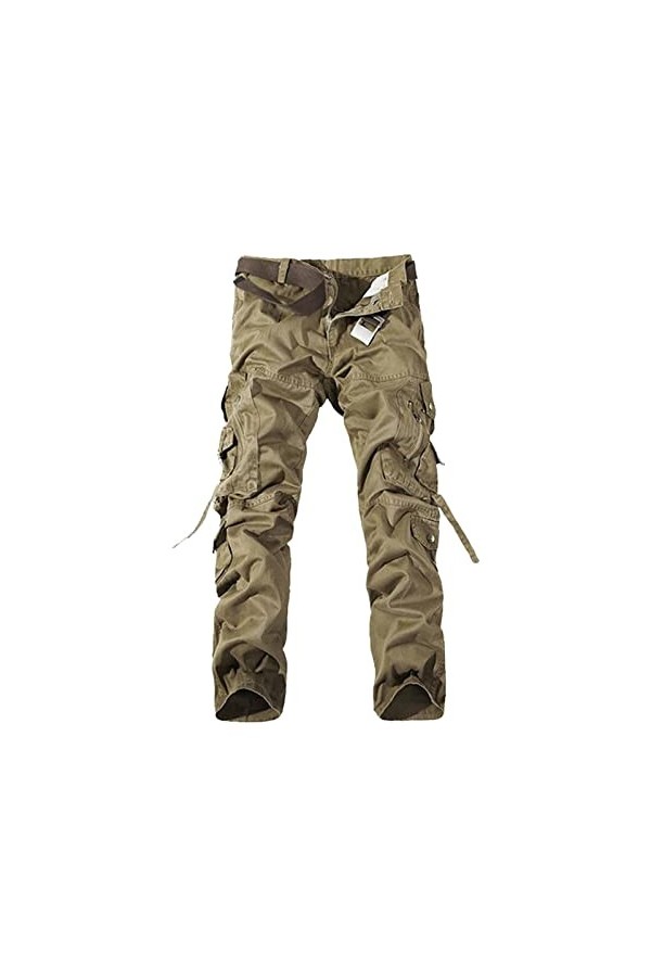 Pantalon de travail pour homme - Style urbain - Couleur unie - Décontractée - Pantalon de randonnée - Extra, gris, 38