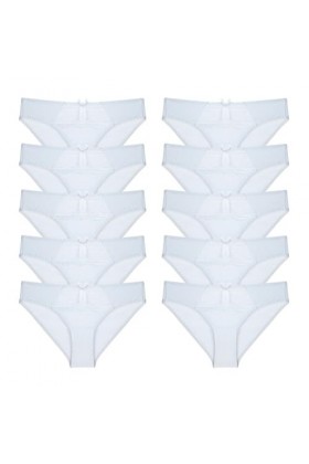 Necalisi Culotte Femme Taille Haute Lot de 10 Blanc Femmes Slip Transparente Dentelle Florale Culottes Dames sous-vêtement Re