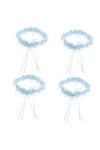 HONMEET Mariée Jarretière 4 Pièces Bleu Ensemble Porte-Jarretelles Mariage Jambe Sangle De Mariage Dentelle De Simulateur Jam