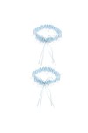 HONMEET Mariée Jarretière 4 Pièces Bleu Ensemble Porte-Jarretelles Mariage Jambe Sangle De Mariage Dentelle De Simulateur Jam