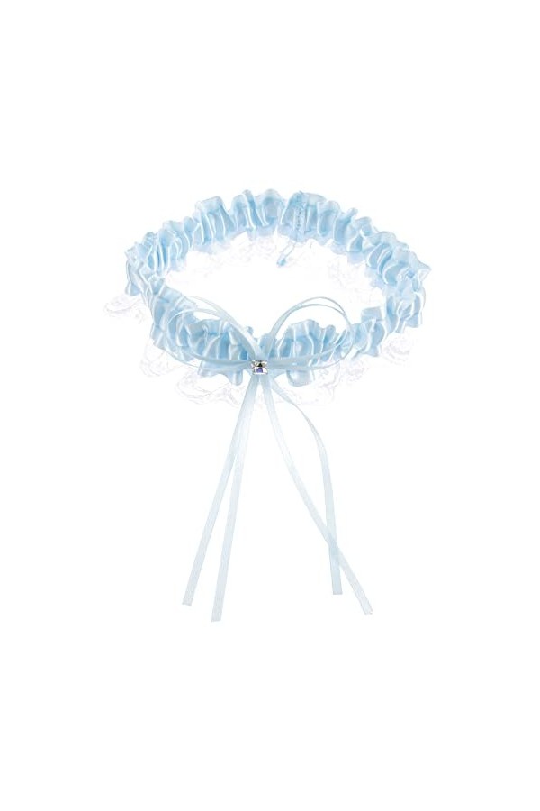 HONMEET Mariée Jarretière 4 Pièces Bleu Ensemble Porte-Jarretelles Mariage Jambe Sangle De Mariage Dentelle De Simulateur Jam