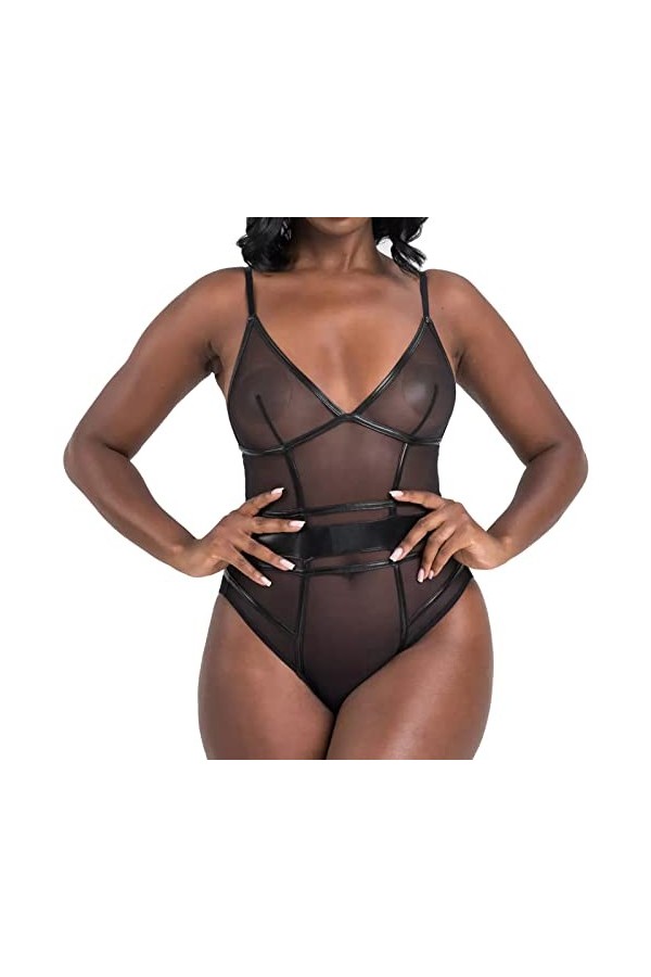 Hekbaep Lingerie sexy pour femme et dos en maille et lingerie sexy en maille
