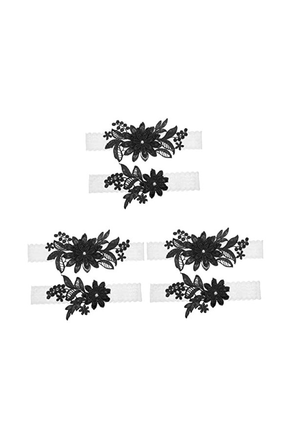 ifundom 3 Ensembles Anneau De Jambe Tenue Jarretière Blanche Jarretière De Mariée Porte-Jarretelles Blanc Jarretelles pour Ma