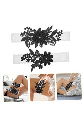 ifundom 3 Ensembles Anneau De Jambe Tenue Jarretière Blanche Jarretière De Mariée Porte-Jarretelles Blanc Jarretelles pour Ma