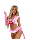 Lingerie sexy pour cosplay - Costume de marin sexy - Bikini Kawaii - Soutien-gorge rose - Culotte Lolita - Mini jupe japonais