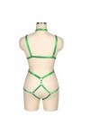 Ensemble harnais de corps en plumes pour femme avec lanières et porte-jarretelles, Vert fruit - 82, Taille unique