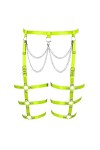 JMMHSS Femmes Punk Plus Taille Chaîne Corps Harnais Jarretière Ceinture Élastique À Bretelles Évider Ceinture Halloween Rave 
