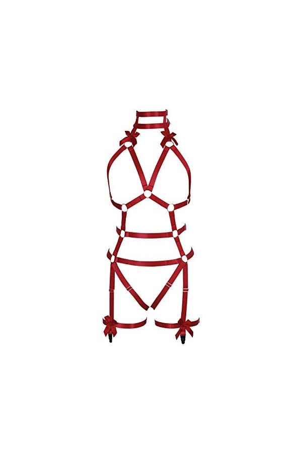 JMMHSS Ensemble de Harnais de Lingerie élastique pour Femmes Bleu Ciel 