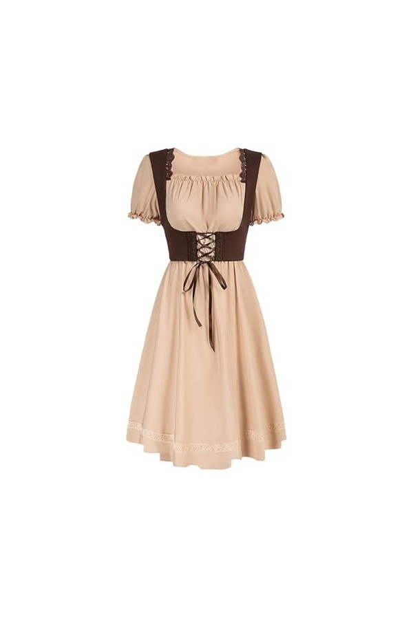 KBOPLEMQ Vêtements médiévaux pour femme - Robes Renaissance - Taille bound - Élégante robe de fête - Robe médiévale - Costume