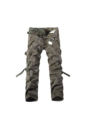 Pantalon de travail pour homme - Style urbain - Couleur unie - Décontractée - Pantalon de randonnée - Extra, gris, 38