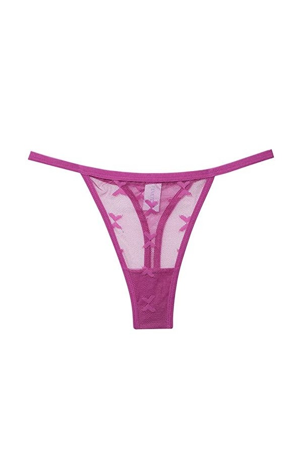 Culottes et Slips Slip Femme Comfort Knickers 3 pièces doux papillon dentelle maille string for femmes Transparent creux sous