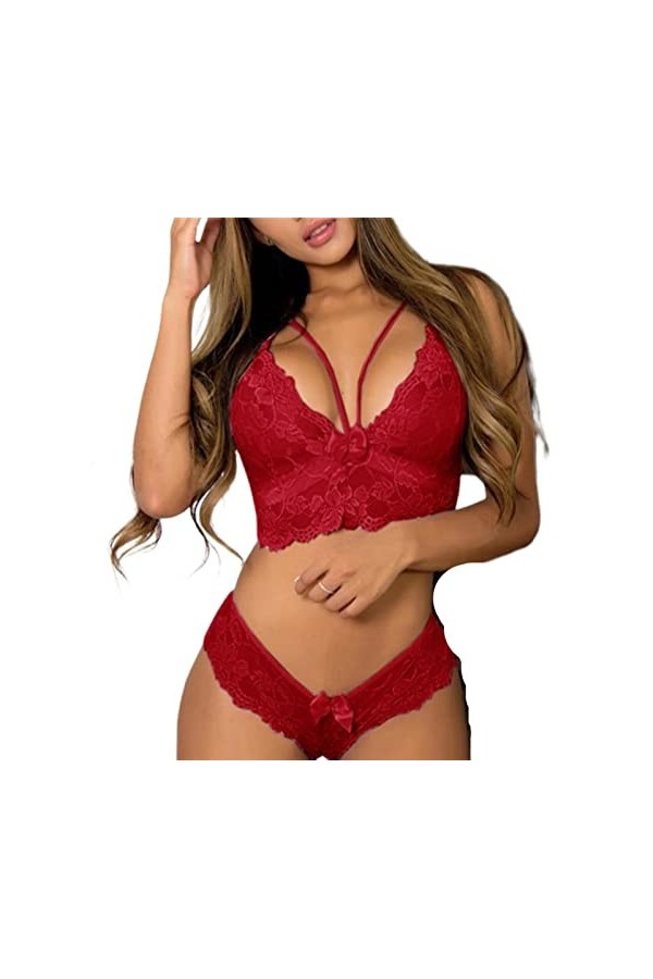 FUBAOBAO Sous-vêtements pour femmes, sous-vêtements grande taille pour femmes, ensemble deux pièces, soutien-gorge sexy en de