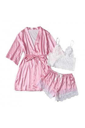 HELLORSOON Femme Pyjama Sexy Lingerie Résille Coquin Combinaison Dentelle Dos Transparent Laçages coquins Combinaison String