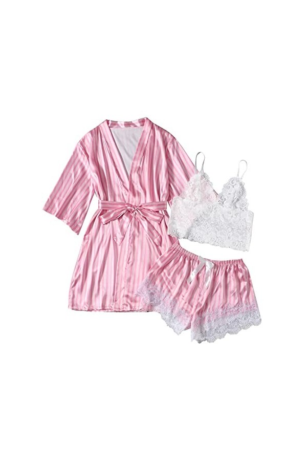 HELLORSOON Femme Pyjama Sexy Lingerie Résille Coquin Combinaison Dentelle Dos Transparent Laçages coquins Combinaison String