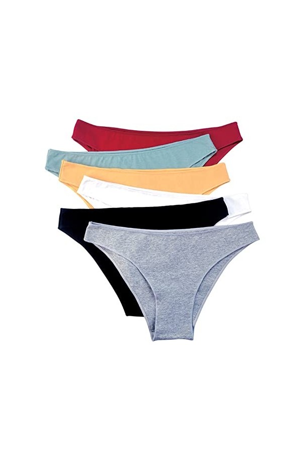 femme Slip Culotte Femme Triangle Sexy Taille Basse Culotte Grande Taille Panty 6 Pièces Color : A, Size : M 