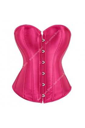 Femmes Corset Top White Black Satin Overbust Corset Bustier Lace Up Plus Taille Sexy Bridal Lingerie Gothic Corset