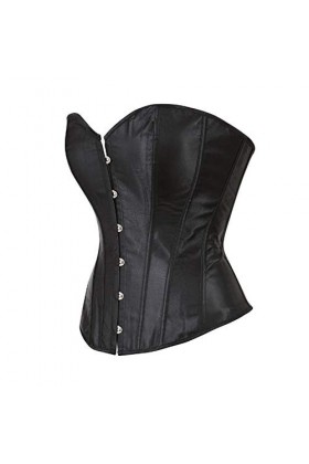 Femmes Corset Top White Black Satin Overbust Corset Bustier Lace Up Plus Taille Sexy Bridal Lingerie Gothic Corset