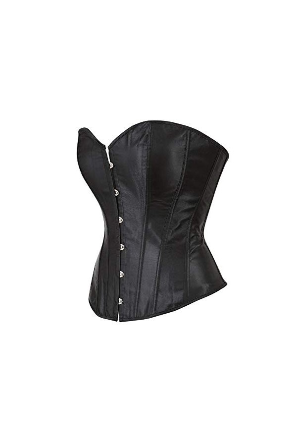 Femmes Corset Top White Black Satin Overbust Corset Bustier Lace Up Plus Taille Sexy Bridal Lingerie Gothic Corset