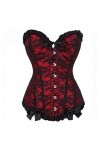YUANYUAN520 Femmes Sexy Dentelle Rouge Bustier Femme Élastique os Supérieur Steam Punk Plus Taille Corset Top for Femmes Club