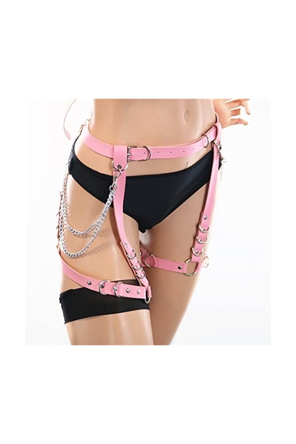 Porte-jarretelles Punk cuir chaîne de taille sexy ceinture ceinture ventre chaîne de nuit de la fête de la soirée de danse de