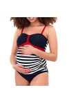 Robe Vêtements de Nuit Lingerie Sexy Babydoll Maillot de Bain Bikini Grande Taille pour Enceinte Fendue-Stripes_XXXL