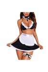 NC Tentation Babydoll sous-Vêtements De Nuit Set2021 Noir Sexy Cosplay Maid Costumes Femmes Arc Lingerie