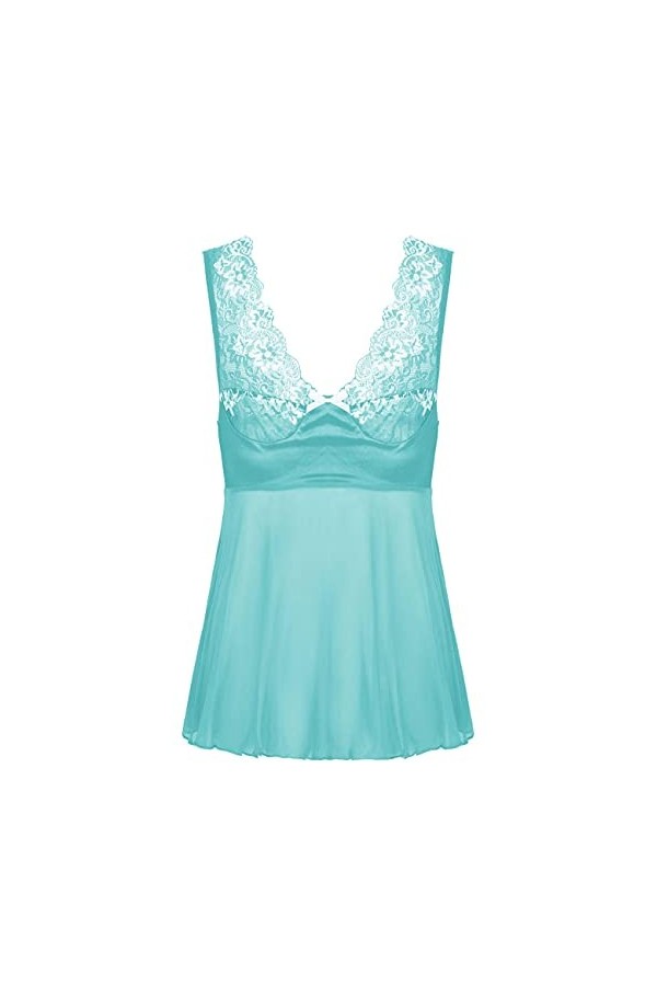 KSDFIUHAG Sexy Porte Jarretelle Robe Transparente pour Hommes Lingerie Mesh Floral Drawstring Sleepwear Gay Lace-Purple_XXL