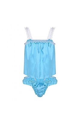 Cosplay Lingerie Ensemble De Lingerie Sexy pour Hommes Hauts Brillants Culotte De Bikini À Volants sous-Vêtements Vêtements D