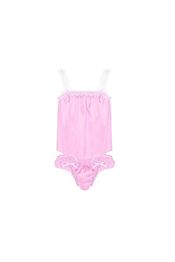 Cosplay Lingerie Ensemble De Lingerie Sexy pour Hommes Hauts Brillants Culotte De Bikini À Volants sous-Vêtements Vêtements D