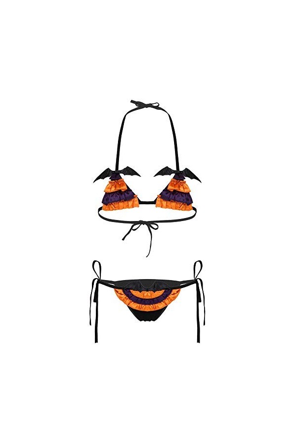 Chemises De Nuit Femme Dames Femmes&nbsp;&nbsp;&nbsp;Costumes D&nbsp;Halloween&nbsp;&nbsp;&nbsp;Ensemble De Lingerie&nbsp;Sexy&nbsp;Soutien-Gorge Bikini avec G-String Br