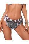 AIEOE Femme Sexy Taille Basse Mini Shorts Jeans Sexy Party Night Club Disco Taille XS-XXL, Blanc B, XL