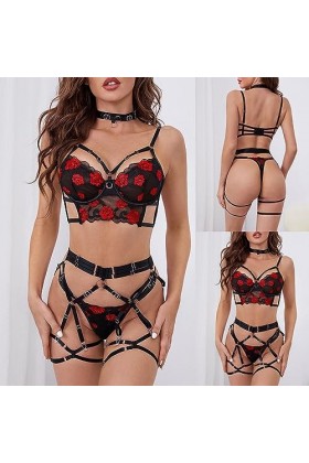 Bluelucon Tenue sexy pour femme - Lingerie sexy - Robe sexy pour femme - Body érotique - Soutien-gorge en dentelle - Pour le 