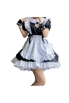 LEFEDA COSPLAY Costume de femme de chambre cosplay Anime Fille Robe sexy Noir Taille XXL
