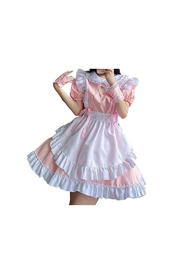 LEFEDA COSPLAY Costume de femme de chambre cosplay Anime Fille Robe sexy Noir Taille XXL