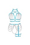 Femmes Body Strap Punk Bra Grande Taille évidée Mode Body Cage Garter Set Gothique Halloween Rave Party Costume Vert Fluores