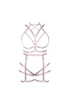 Femmes Body Strap Punk Bra Grande Taille évidée Mode Body Cage Garter Set Gothique Halloween Rave Party Costume Rose Rouge 