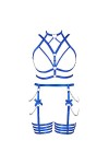 Femmes Body Strap Punk Bra Plus Size Mode Hollow Body Cage Garter Set Gothique Halloween Rave Party Costume Rose Rouge 