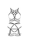 Femmes Body Strap Punk Bra Plus Size Creux sans Tasse Mode Body Cage Garter Set Gothique Halloween Rave Costume Rose Rouge 