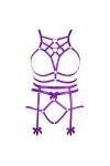 Femmes Body Strap Punk Bra Plus Size Mode Hollow Body Cage Garter Set Gothique Halloween Carnaval Dance Costume Violet 