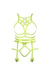 Femmes Body Strap Punk Bra Plus Size Mode Hollow Body Cage Garter Set Gothique Halloween Carnaval Dance Costume Violet 