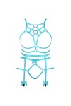 Femmes Body Strap Punk Bra Plus Size Mode Hollow Body Cage Garter Set Gothique Halloween Carnaval Dance Costume Jaune Clair 