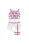 Femmes Body Strap Punk Bra Plus Size Mode Hollow Body Cage Garter Set Gothique Halloween Carnaval Dance Costume Jaune Clair 